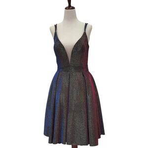 NWT Women's Short Iridescent Sparkle Dress Color Changing